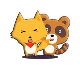 fox and raccoon dog! sticker #11130899