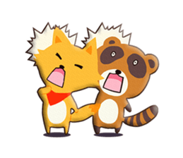 fox and raccoon dog! sticker #11130910