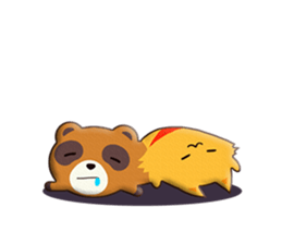 fox and raccoon dog! sticker #11130914