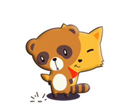 fox and raccoon dog! sticker #11130922