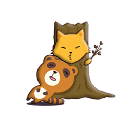 fox and raccoon dog! sticker #11130930