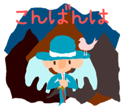 The angel who wishes happines sticker #11139426