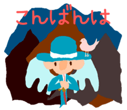 The angel who wishes happines sticker #11139426