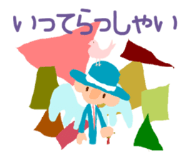 The angel who wishes happines sticker #11139432