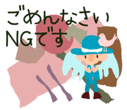 The angel who wishes happines sticker #11139434