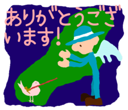 The angel who wishes happines sticker #11139436