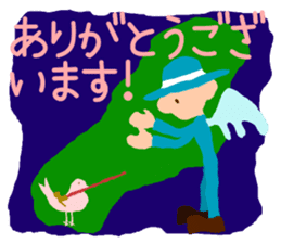 The angel who wishes happines sticker #11139436