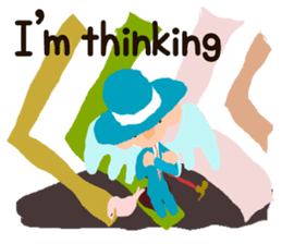 The angel who wishes happines sticker #11139461