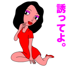 Women in Red Dress sticker #11139473