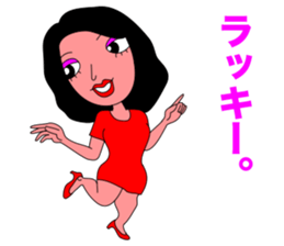 Women in Red Dress sticker #11139492