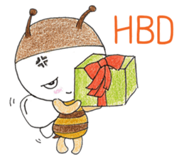 Angry bee sticker #11141748