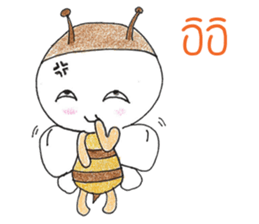 Angry bee sticker #11141765