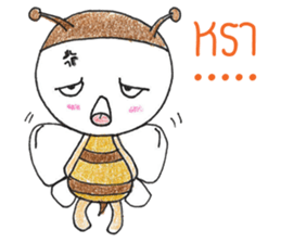 Angry bee sticker #11141771