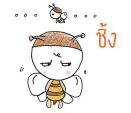 Angry bee sticker #11141776