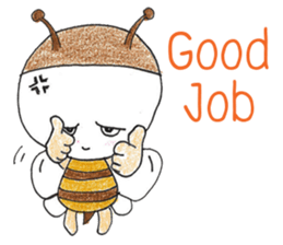 Angry bee sticker #11141778