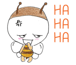 Angry bee sticker #11141779