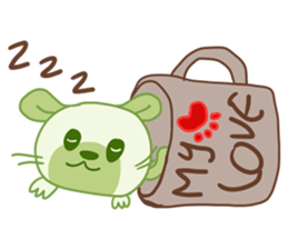 A Lovely Green Gluttonous Rat sticker #11142350