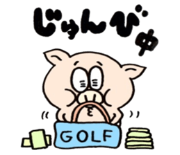 A pig golfs with a sticker!!BUTASUTA sticker #11142760