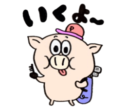 A pig golfs with a sticker!!BUTASUTA sticker #11142766