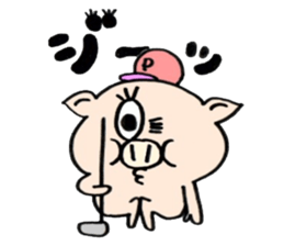 A pig golfs with a sticker!!BUTASUTA sticker #11142768