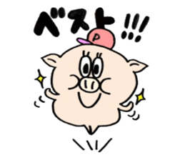 A pig golfs with a sticker!!BUTASUTA sticker #11142774