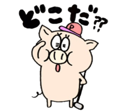 A pig golfs with a sticker!!BUTASUTA sticker #11142777