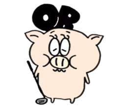A pig golfs with a sticker!!BUTASUTA sticker #11142778