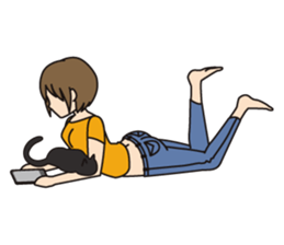 Along with the cat. Leisurely wait. sticker #11142842