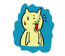 yellow guy like a cat sticker #11142966