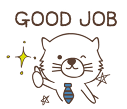 White cat family warmly sticker #11145664