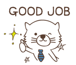 White cat family warmly sticker #11145664