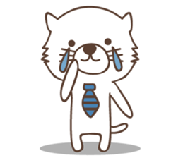 White cat family warmly sticker #11145668