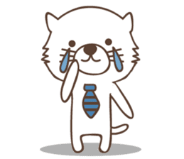 White cat family warmly sticker #11145668