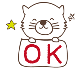 White cat family warmly sticker #11145669