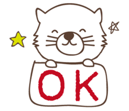 White cat family warmly sticker #11145669