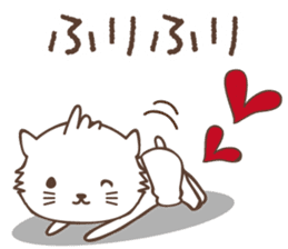 White cat family warmly sticker #11145684