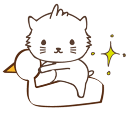 White cat family warmly sticker #11145688