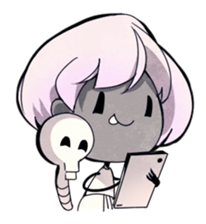 Girl and Skull sticker #11148393