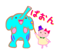 MOMO Ribbon-chan and the circus troupe sticker #11159453