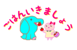 MOMO Ribbon-chan and the circus troupe sticker #11159456