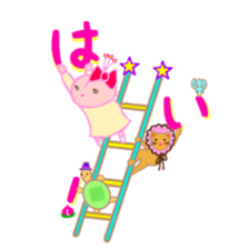 MOMO Ribbon-chan and the circus troupe sticker #11159458