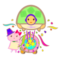 MOMO Ribbon-chan and the circus troupe sticker #11159468