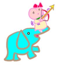 MOMO Ribbon-chan and the circus troupe sticker #11159469