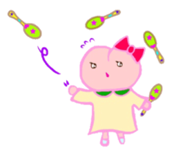 MOMO Ribbon-chan and the circus troupe sticker #11159474