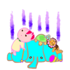 MOMO Ribbon-chan and the circus troupe sticker #11159475