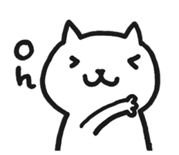 white cat upper body sticker #11162084