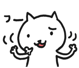 white cat upper body sticker #11162085