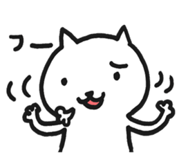 white cat upper body sticker #11162085