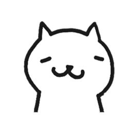 white cat upper body sticker #11162088