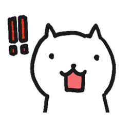 white cat upper body sticker #11162090